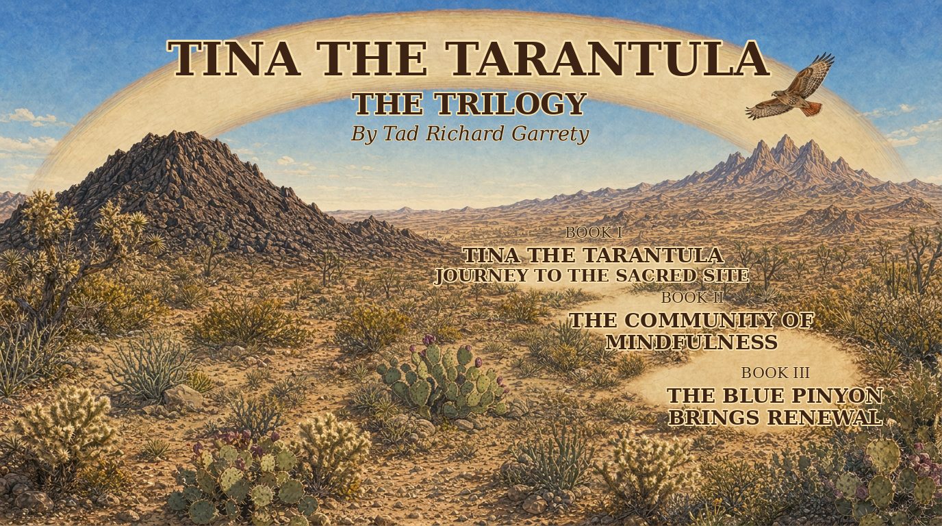 Tina the Tarantula trilogy desert landscape banner